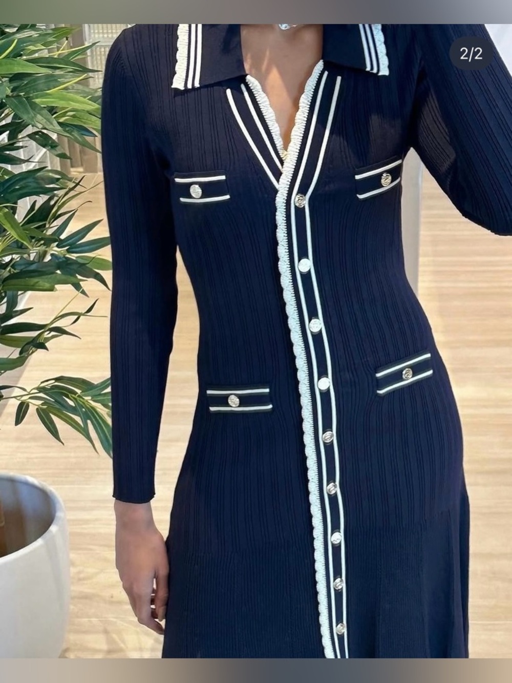 SANDRO Alexandrine Long Sleeve Sweater Dress - Picture 4 of 15